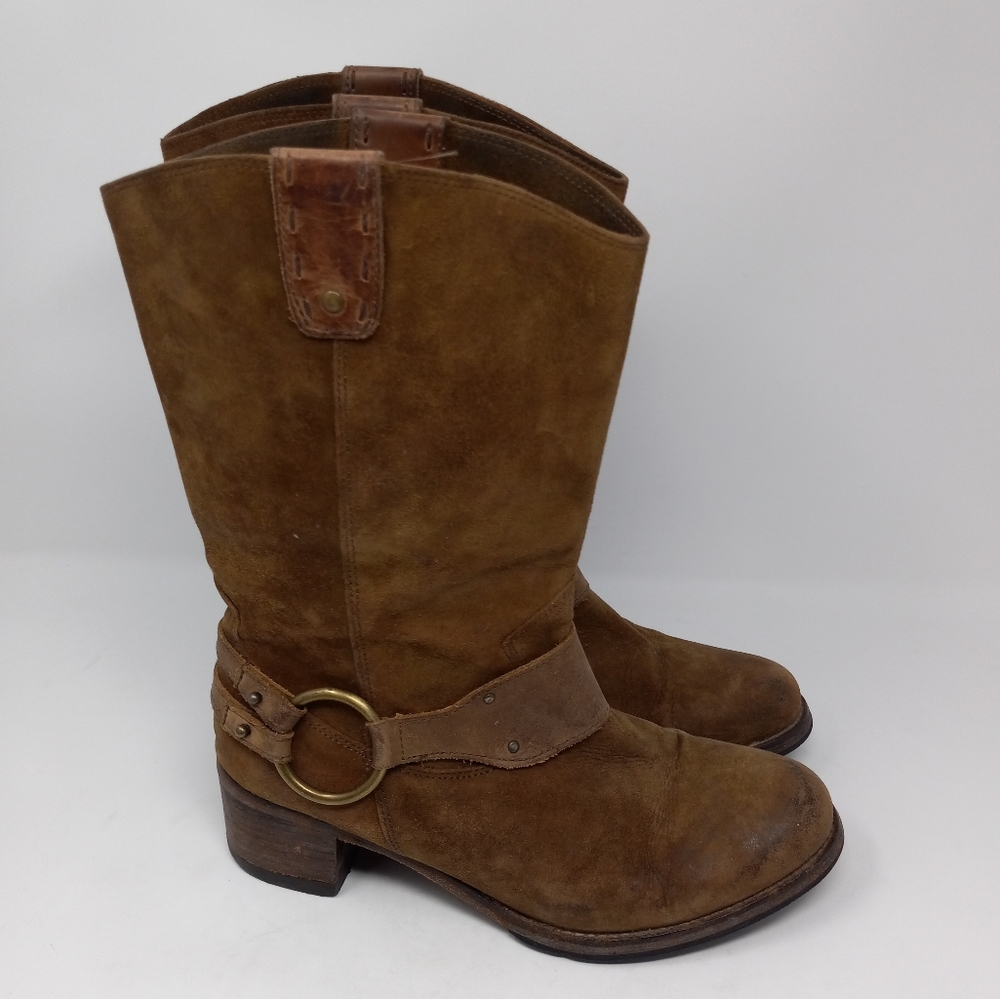 Johnston & Murphy Womens Size 10 Distressed Western Studded Boots